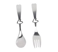 CIYODO Mini Cuillères 4 Ensembles de mariage de noce faveurs de mariage couverts de table fourchette et cuillère de couverts de mariage En forme de coeur