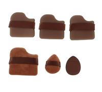 CIYODO Mini Houppettes de Maquillage Doux pour et Fond de Teint Réutilisables Design Biscuit Chocolat Usage Humide et Sec avec Boîte Compacte