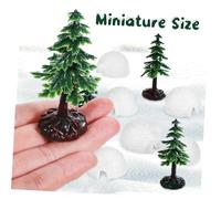 CIYODO Mini Igloo and Artificial Christmas Tree Models Set Lightweight Plastic Ice House Figurines with Mini Fake Xmas Trees Decorative Winter Micro Landscape for Holiday Display