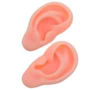 CIYODO Modèle Oreille Silicone Souple Réaliste Flexible Gauche Droite pour Entraînement Percing et Présentation Bijoux Couleur Chair