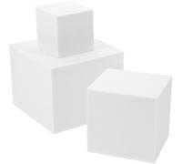 CIYODO Modèles de Cubes Photo en Mousse Blanc Lot de 3 Pièces 5-10 CM Accessoires pour Présentation et Prise de Photo Nature Morte