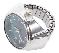 CIYODO Montre Bague à Design Moderne, Argenté, Alliage de Zinc, Ronde | Port Rapide au Doigt, Lecture D'un Coup D'œil, Style Élégant, Usage Bureau et Réunions Familiales
