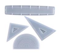 CIYODO Moule Silicone en Forme de Triangle et Équerre pour Fabrication de Règles DIY avec Résine Époxy, Étanche et Facile à Nettoyer, 1 Set