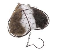 CIYODO Nichoir Suspendu de Cœur pour Jardin - Boîte de Collecte Matériaux de Nidification en Fibres Naturelles - Abri D’Hiver pour Oiseaux Sauvages, Colibris et Mésanges - Support