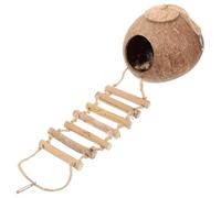CIYODO Nid D'oiseau en Forme De Grotte pour Perroquet avec Échelle Cage Décorative en Coquille De Noix De pour Oiseaux De Compagnie