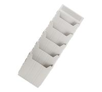 CIYODO Organiseur Mural de Classement Extensible en Polypropylène Gris Clair, Porte-dossiers A5 à 5 Compartiments, Présentoir Suspendu Multifonction pour Bureau et Rangement des