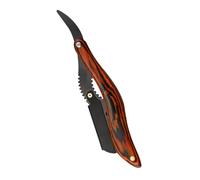 CIYODO Outil Barbe Vintage avec Manche Bois Naturel Couteau de Rasage pour Homme Compact et Accessoire Pratique pour Entretien Barbe