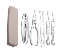 CIYODO Outils pour Crabes Acier Inoxydable Fourchettes à Fruits De Mer Craquelins Étui Inclus pour Ouvrir Crabes Homards Et Noix