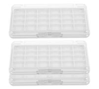 CIYODO Palette de Fards à Paupières Vide 24 Compartiments en Plastique Transparent Blanc avec Couvercle Lot de 3 Boîtiers Rechargeables Organiseur Compact pour Voyages et Maquillage