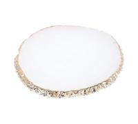 CIYODO Palette de Manucure Blanche avec Bord Doré Plateau de Mélange pour Vernis Pigments et Ongles Plateau de Présentation Élégant pour Nail Art et Décoration Maison