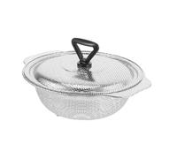 CIYODO Panier de Lavage Multifonction Acier Inoxydable avec Couvercle Perforé Passoire à Fruits Légumes et Riz avec Trous Ultra Fins pour Drainage Rapide et Cuisine