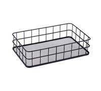 CIYODO Panier de Rangement Fer Maille pour Divers Articles Organisateur de Cosmétiques de Bureau Fournitures Ménagères Noir