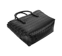 CIYODO Panier Paille Tissé Main pour Femmes Cabas Polyvalent Rotin Élégant Fourre-Tout Tissé pour Courses et Plage Accessoire Artisanal Noir Au Format Moyen