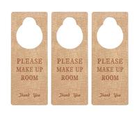 CIYODO Panneau Bébé Qui Dort en Pu Beige 3pcs pour Chambre de Nourrisson, Signe Ne Pas Déranger Élégant et Polyvalent pour Diverses Poignées de Porte