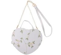 CIYODO Paquet à Main Bandoulière de Cœur pour Femmes, Pochette de Soirée en Cuir Pu et Métal, Surface Lisse sans Bavures, pour Banquet et Fête