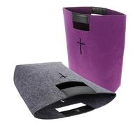 CIYODO Paquet à Main en Feutre pour Rangement Biblique Grosse Capacité, Réutilisable et Élégant, pour L'église Courses, Lot de 2 Pièces Pratiques