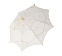 CIYODO Parapluie en Dentelle Blanc Ivoire Grosse Taille, Accessoire De Photographie, Ombrelle Décorative en Coton pour Mariage, Scène De Danse, Élégant Et Romantique