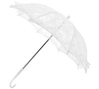 CIYODO Parasol en Dentelle Blanc Élégant et Portable Structure en Fer, pour Mariage, Cosplay et Décoration, Accessoire Chic et Robuste pour Femmes
