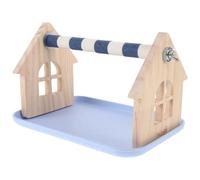 CIYODO Parrot Training Perch Stand with Sanding Bar Portable Wooden Desktop Playstand with Tray for Budgies Cockatiels Conures Small Parrots