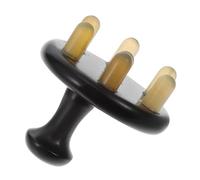 CIYODO Peigne de Massage Corne de Bœuf Naturelle Large à Dents Rondes Surface et Confortable pour Tête Cou et Corps Outil Multi Usage