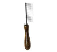 CIYODO Peigne Pour Animaux De Compagnie En Noyer Avec Dents En Acier Inoxydable Peigne Détachant Outil De Toilettage Pour Chiens Et Chats Accessoires De Toilettage Pour Animaux