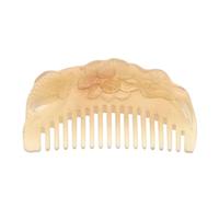 CIYODO Peigne Sculpté la Main en Corne Naturelle de Mouton Peigne à Dents Larges Antistatique pour Cuir Chevelu Sensible Épais 7,5 Cm X 0,7-0,9 Cm pour Voyage et Soins Capillaires