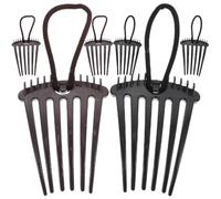 CIYODO Peignes à Cheveux avec Élastique pour Volume - Lot de 6 - Peignes Bosselés en Plastique Solide - Accessoires Coiffure Queue de Cheval Duveteuse Femme