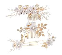 CIYODO Peignes Lateraux Fleuris avec Strass Epingles Cheveux Forme de U Accessoires Coiffure Mariage