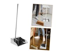 CIYODO Pelle Balayette Acier Inoxydable à Long Manche Capacité Durable et Pratique pour Maison Garage et Bureau Collecte des Débris et Poils Animaux
