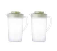 CIYODO Pichet à Jus Grosse Capacité Couvercle Lot de 2 Bouilloire Froide en Verre Transparent Poignée Ergonomique pour Boissons Fraîches d'Été