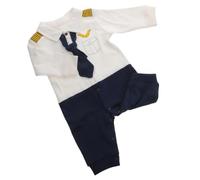 CIYODO Pilote de Ligne, Tenue Capitaine Aviation, Manches Longues | Polyester, Boutons-pression Pratiques, Ensemble Haut et Pantalon, pour Photos -né et Jeux Confortables