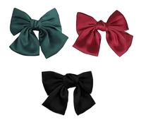 CIYODO Pince à cheveux nœud en soie de tribut et fer, 3 pièces, support de coiffure, pour embellir les cheveux à l’école