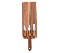 CIYODO Planche à Découper en Bois avec Couteaux à Fromage et Fourchettes Plateau à Charcuterie Multifonction 1 Pièce pour Fromage et Apéritifs Plateau de Service Élégant Cuisine et