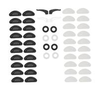 CIYODO Plaquettes de Nez Antidérapantes Réglables Silicone pour Lunettes avec Retenue Nasale Crochets Oreille Ronds Confortables Noir et Blanc pour Sport et Activités Extérieures