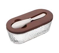 CIYODO plat de beurre avec couvercle Conteneur de beurre pour réfrigérateur pot de rangement en verre Coffee