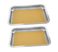 CIYODO Plateau De Dissection De Laboratoire 2 Pièces : 31 x 21 cm, Construction en Acier Inoxydable avec Couche De Cire - Outil Pédagogique De Biologie pour Enseignants Et Étudiants en