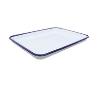 CIYODO Plateau De Service Rectangulaire Émail Blanc Plat Polyvalent Pour Apéritifs Pain Et Usage Cuisine Ou Laboratoire Design Épuré