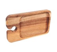 CIYODO Plateau Polyvalent avec Porte-verre à Vin Planche à Apéritifs Déjeuner Plateau de Service Portable pour Repas Famille et Pique-