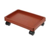 CIYODO Plateau Roulant pour Pots de Fleurs avec Roues Robustes Support Mobile pour Plantes Lourdes Protège-Sol Intérieur Base Rectangulaire Épaisse Rouge