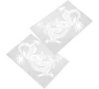 CIYODO Pochoirs Dragon pour Garçon et Filles 2pcs, Modèles de Peinture Réutilisables en Pp, Outils de Doodling Créatifs et Multi-usages pour DIY Peinture