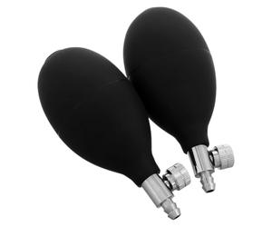 CIYODO Poire Amorcage Manuel en Pvc Noir, 2pcs avec Valve de Relâcher la Pression, Ampoule de Rechange Gonflable Ergonomique pour Dispositifs de Nettoyage Nasal et Oreillers Gonflables
