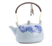 CIYODO Porcelain Teapot With Comfortable Handle Unique Ceramic Personal Tea Kettle For Loose Leaf Brewing At Home And Small Gatherings
