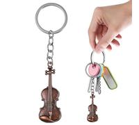 CIYODO Porte-clés Guitare et Violon Vintage Métal Rouge Cuivre Accessoire Élégant et Multifonction pour Sacoche à Main Pendentif Décoratif Musical Cadeau pour Violoniste
