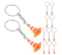 CIYODO Porte-clés Mini Cône de Circulation 12 Pièces, Léger et Compact en Abs et Alliage de Zinc, Accessoire Amusant pour Garçon et Filles Lors de Fêtes D'anniversaire