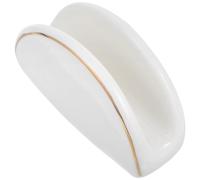 CIYODO Porte-Serviettes en Céramique Blanc Bord Doré Support Vertical pour Serviettes en Papier Grand Porte-Serviettes Décoratif pour Comptoir de Restaurant Bureau et Table Usage