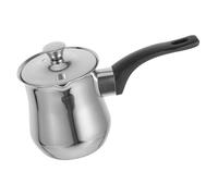 CIYODO Pot à Café Acier Inoxydable avec Couvercle et Manche Long Bouilloire Multifonction pour Chauffer Lait Beurre Petit Poêlon pour Cuisson Cuisinière Usage Camping et Maison