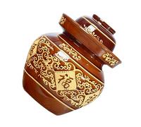 CIYODO Pot à Cornichons Traditionnel Chinois En Terre Cuite Épaissie 4 Litres, Boîte De Cornichons Scellée Hermétique, Pour Conservation Et Fermentation Cuisine Domestique