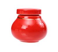 CIYODO Pot De Rangement En Céramique Hermétique, Pot De Poudre Médicinale 150 Ml, Couvercle à Vis Sécurisé, Rouge, Multifonction Pour Stockage De Thé Et Poudres, Usage Domestique and