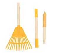 CIYODO Râteau de Jardin en Plastique Jaune 14 Dents Amovible 87 CM Léger et Portable pour Entretien Pelouse Nettoyage Feuilles Mortes Massifs et Piscine Outil Polyvalent Extérieur