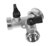 CIYODO Répartiteur De Tuyau Double Contrôle pour Jardin, Connecteur d'eau à Valve Sphérique 3 Voies Y, Raccord Rapide Réglable pour Arrosage, Matériau Solide Métal Nickelé, Usage Extérieur Jardinage